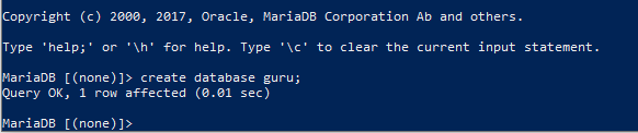 Create Database